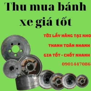 Bánh xe nâng điện cũ và 4 dòng màu đỏ