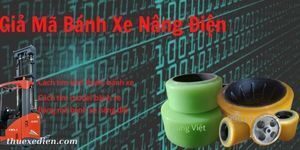 Bánh xe nâng điện màu xanh và màu vàng